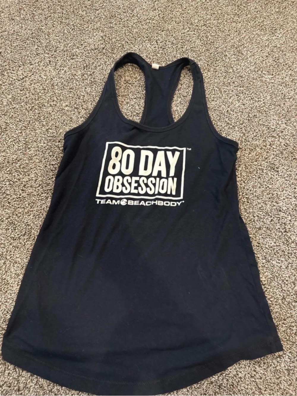 Beachbody Black Racerback Tank with '80 Day Obsession' Logo
